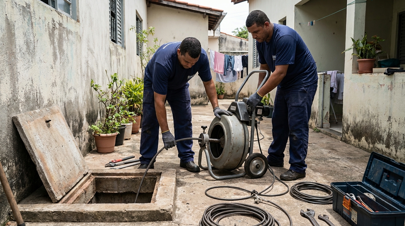 Desentupimento de rede de esgoto em Teresina‑PI