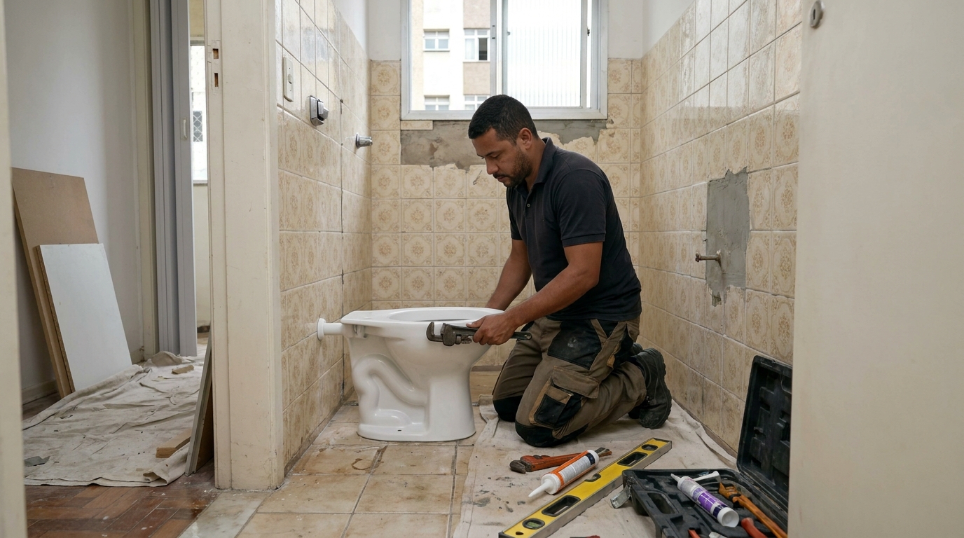 Instalação de vaso sanitário profissional em Teresina‑PI